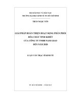 Luận văn Thạc sĩ Kinh tế: Giải pháp hoàn thiện hoạt động phân phối hóa chất tinh khiết của Công ty TNHH Nam Giao đến năm 2020