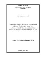 Nghiên cứu thành phần loài, phân bố của cá bống và mùa vụ sinh sản của loài cá bống cát glossogobius giuris (hamilton, 1822) ở vùng hạ lưu sông thu bồn, tỉnh quảng nam   