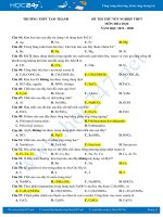 Đề thi thử tốt nghiệp THPT năm 2020 môn Hóa học có đáp án chi tiết Trường THPT Tam Thanh