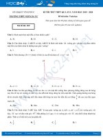 Đề thi thử THPT QG môn Toán năm 2020 Trường THPT Ngô Gia Tự lần 1 có đáp án