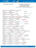 Đề thi thử tốt nghiệp THPT năm 2020 môn Hóa học có đáp án Trường THPT Mậu Thành