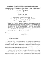 Vấn thực thi bản quyền tài liệu khoa học và công nghệ tại các thư viện thuộc Viện Khoa học xã hội Việt Nam