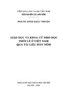 Việt Nam trong Giáo dục và khoa cử Nho học thời Lê qua tài liệu Hán Nôm: Phần 1