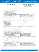 Đề thi thử THPT QG môn Lịch Sử lần 1 năm học 2019-2020 Sở GD&ĐT Phú Thọ