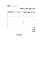 Mẫu Bảng kê hóa đơn bán hàng
