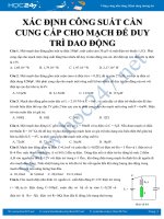 Bài tập Xác định công suất cần cung cấp cho mạch để duy trì dao động môn Vật lý 12