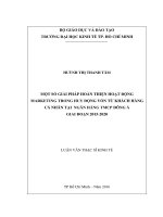 Luận văn Thạc sĩ Kinh tế: Một số giải pháp hoàn thiện hoạt động marketing trong huy động vốn từ khách hàng cá nhân tại ngân hàng thương mại cổ phần Đông Á giai đoạn 2015 - 2020
