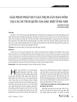 Giải pháp phát huy giá trị di sản Hán Nôm tại các di tích Quốc gia đặc biệt ở Hà Nội