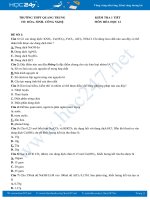 Bộ 4 đề kiểm tra 1 tiết lần 1 môn Hóa học 12 năm 2019-2020 Trường THPT Quang Trung