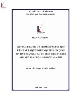 Tóm tắt luận văn Thạc sĩ Điều dưỡng: Kết quả điều trị và chăm sóc người bệnh viêm gan B mạn tính ngoại trú liên quan tới tình trạng lo âu tại bệnh viện đa khoa khu vực Tân Châu,