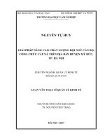 Giải pháp nâng cao chất lượng đội ngũ cán bộ, công chức cấp xã trên địa bàn huyện mỹ đức, TP  hà nội 
