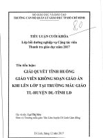 Giái quyết tình huống giáo viên không soạn giáo án khi lên lớp tại trường mẫu giáo 