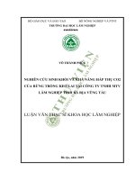 Nghiên cứu sinh khối và khả năng hấp thụ CO2 của rừng trồng keo lai tại công ty TNHH MTV lâm nghiệp tỉnh bà rịa vũng tàu 