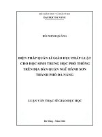 Biện pháp quản lí giáo dục pháp luật cho học sinh trung học phổ thông trên địa bàn quận ngũ hành sơn thành phố đà nẵng   