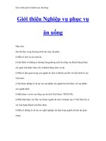 Giáo trình quản trị khách sạn, nhà hàng - Giới thiệu Nghiệp vụ phục vụ ăn uống