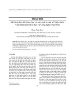 Mô hình liên kết khoa học và sản xuất ở một số Viện thuộc Viện Hàn lâm Khoa học và Công nghệ Việt Nam