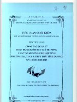 Công tác quan lý hoạt động giáo dục kỹ năng sống và giá trị sông cho học sinh tại trường TH, THCS  THPT thái bình dương năm học 2018 2019 