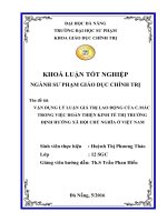 Vận dụng lý luận giá trị lao động của c mác trong việc hoàn thiện kinh tế thị trường định hướng xã hội chủ nghĩa ở việt nam  