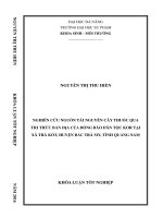 Nghiên cứu nguồn tài nguyên cây thuốc qua tri thức bản địa của đồng bào dân tộc kor tại xã trà kót, huyện bắc trà my, tỉnh quảng nam  