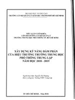 Xây dựng kỹ năng đàm phán của hiệu trưởng trường THPT trung lập năm học 2018 2019 