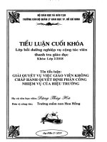 Giải quyết vụ việc giáo viên không chấp hành quyết định phân công nhiệm vụ của hiệu trưởng 