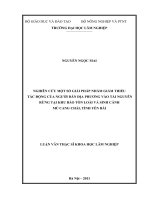 Nghiên cứu một số giải pháp nhằm giảm thiểu tác động của người dân địa phương vào tài nguyên rừng tại khu bảo tồn loài và sinh cảnh mù cang chải, tỉnh yên bái 