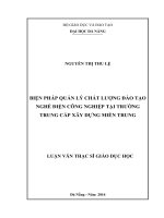 Biện pháp quản lý chất lượng đào tạo nghề điện công nghiệp tại trường trung cấp xây dựng miền trung   