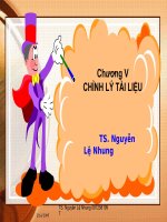 Bài giảng: Nghiệp vụ lưu trữ (TS. Nguyễn Lệ Nhung) - Chương 5