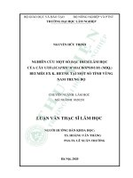 Nghiên cứu một số đặc điểm lâm học của cây ươi (scaphium macropodum) (miq ) beumée ex k  heyne tại một số tỉnh vùng nam trung bộ 