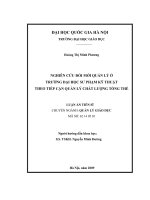 Nghiên cứu đổi mới quản lý ở trường đại học sư phạm kỹ thuật theo tiếp cận quản lý chất lượng tổng thể  