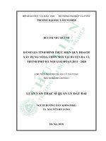 Đánh giá tình hình thực hiện quy hoạch xây dựng nông thôn mới tại Huyện Ba Vì, thành phố Hà Nội giai đoạn 2011 - 2020