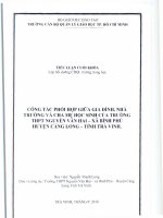 Công tác phối hợp giữa nhà trường và cha mẹ học sinh tại THPT nguyễn văn hai xã bình phú  