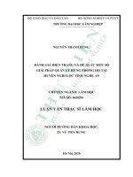 Đánh giá hiện trạng và đề xuất một số giải pháp quản lý rừng phòng hộ tại huyện nghi lộc tỉnh Nghệ An