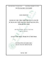 Đánh giá việc thực hiện quyền sử dụng đất trên địa bàn thị xã Quảng Yên, tỉnh Quảng Ninh