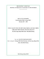 Nâng cao kỹ năng làm việc nhóm cho giáo viên ở trường THCS bùi thị xuân 