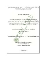 Nghiên cứu một số đặc điểm sinh học sinh thái và đề xuất biện pháp phòng trừ sâu đục ngọn lát hoa tại tỉnh nghệ an 