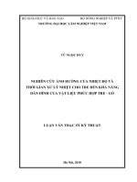 Nghiên cứu ảnh hưởng của nhiệt độ và thời gian xử lý nhiệt cho tre đến khả năng dán dính của vật liệu phức hợp tre  gỗ 