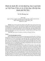 Định tội danh đối với tội đánh bạc theo Luật hình sự Việt Nam (Trên cơ sở số liệu thực tiễn địa bàn thành phố Hà Nội)