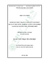 Đánh giá thực trạng và đề xuất giải pháp quản lý Nhà nước về rừng và đất lâm nghiệp tại huyện Mường Nhé, tỉnh Điện Biên