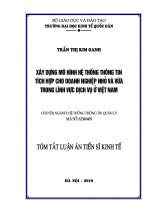 Xây dựng mô hình hệ thống thông tin tích hợp cho doanh nghiệp nhỏ và vừa trong lĩnh vực dịch vụ ở việt nam (tt) 