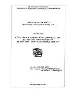 công tác kiểm định chất lượng giáo dục tại trường trung học phổ thông ngô quyền thành phố biên hòa đồng nai 