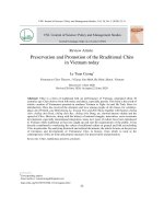 Bảo tồn và phát huy nghệ thuật Chèo truyền thống ở Việt Nam hiện nay