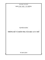 Tập bài giảng Thống kê và kiểm tra tài liệu lưu trữ