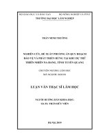 Nghiên cứu, đề xuất phương án quy hoạch bảo vệ và phát triển rừng tại khu dự trữ thiên nhiên na hang, tỉnh tuyên quang 