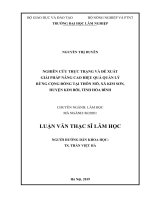 Nghiên cứu thực trạng và đề xuất giải pháp nâng cao hiệu quả quản lý rừng cộng đồng tại thôn mõ, xã kim sơn, huyện kim bôi, tỉnh hòa bình 