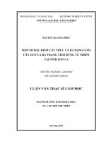 Một số đặc điểm cấu trúc và đa dạng loài cây gỗ của ba trạng thái rừng tự nhiên tại tỉnh Sơn La