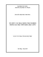 Tổ chức các hoạt động trải nghiệm trong dạy học môn khoa học lớp 4  