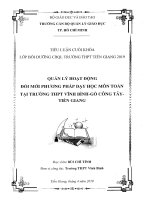 QUẢN lý HOẠT ĐỘNG đổi mới PHƯƠNG PHÁP dạy học môn TOÁN tại TRƯỜNG THPT 