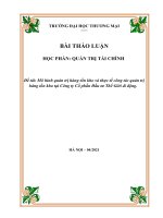 (Bài thảo luận) Mô hình quản trị hàng tồn kho và thực tế công tác quản trị hàng tồn kho tại Công ty Cổ phần Đầu tư Thế Giới di động
