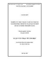Nghiên cứu thực trạng và đề xuất một số giải pháp phục hồi rừng ngập mặn ven biển huyện an ninh, tỉnh kiên giang 